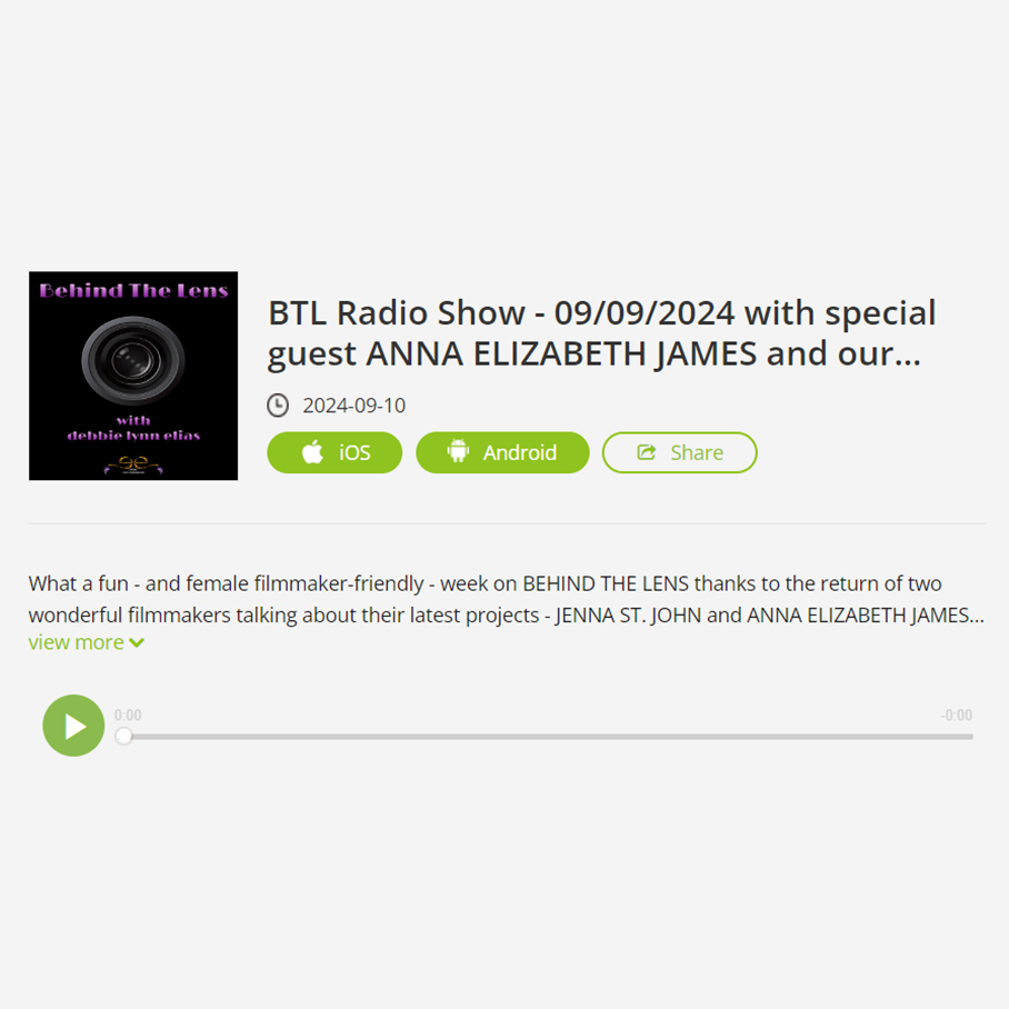 BTL Radio Show - 09/09/2024 with special guest ANNA ELIZABETH JAMES