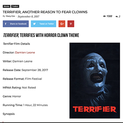 ERRIFIER, ANOTHER REASON TO FEAR CLOWNS