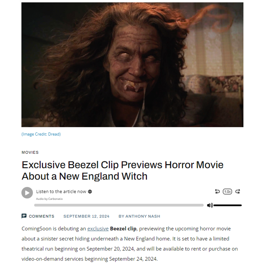 Exclusive Beezel Clip Previews Horror Movie About a New England Witch