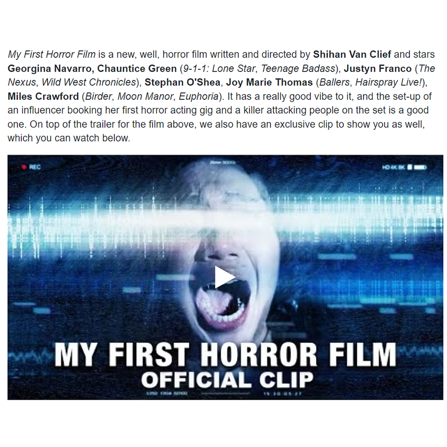 My First Horror Film: Check Out A Clip From The New Film, Now On VOD